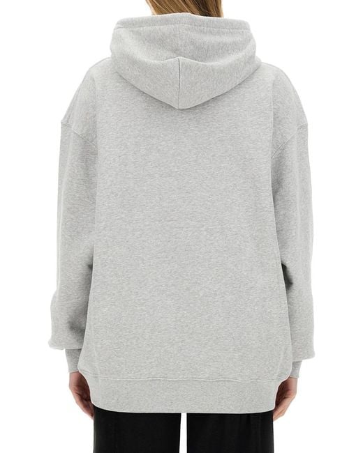 Moschino Gray Logo Oversize Sweatshirt Polyester Sweatshirts