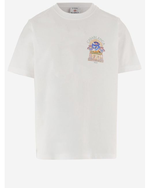 Casablanca White Cotton T-Shirt Organic T-Shirts for men