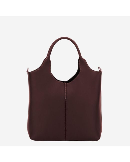 Tod's Brown Leather Shopping Tote Bag Calfskin Shoulder