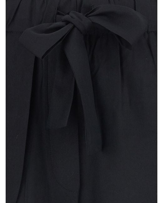 Totême Black Trousers Piped Silk