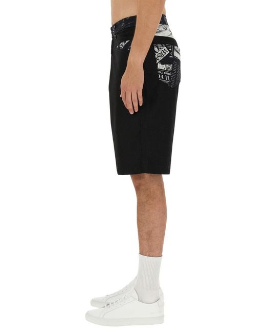 Versace Black Denim Bermuda Shorts for men