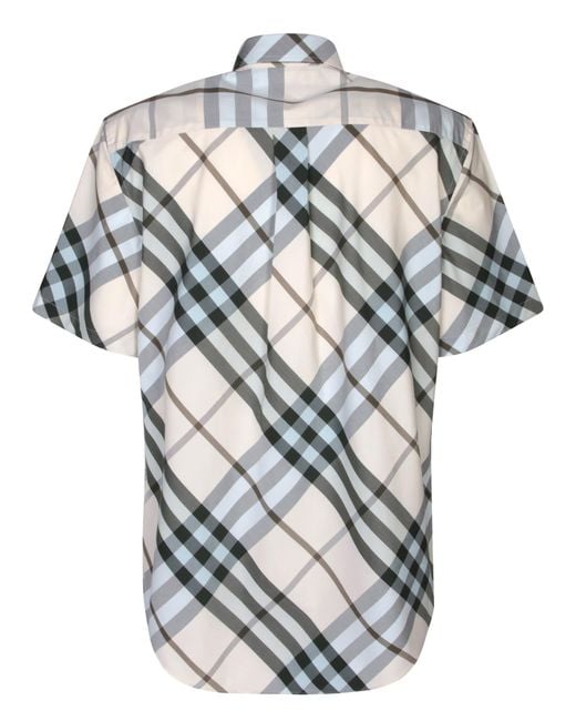 Burberry Gray Camicia Mc Pocket Chk Bia Shirt for men