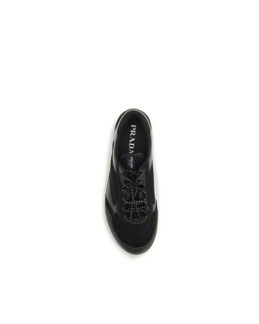 Prada Black Polyester Athletic Sneakers for men