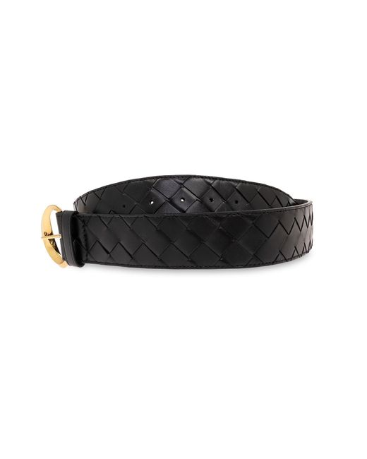 Bottega Veneta Black Belt With Intrecciato Weave