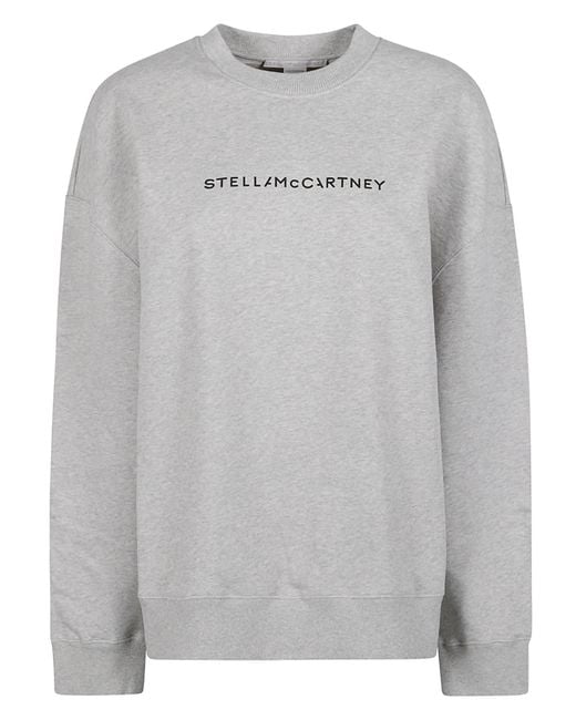 Stella McCartney Gray Logo Printed Crewneck Sweatshirt