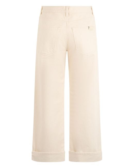 Moncler Natural Straight Trousers Cotton Twill Cuff