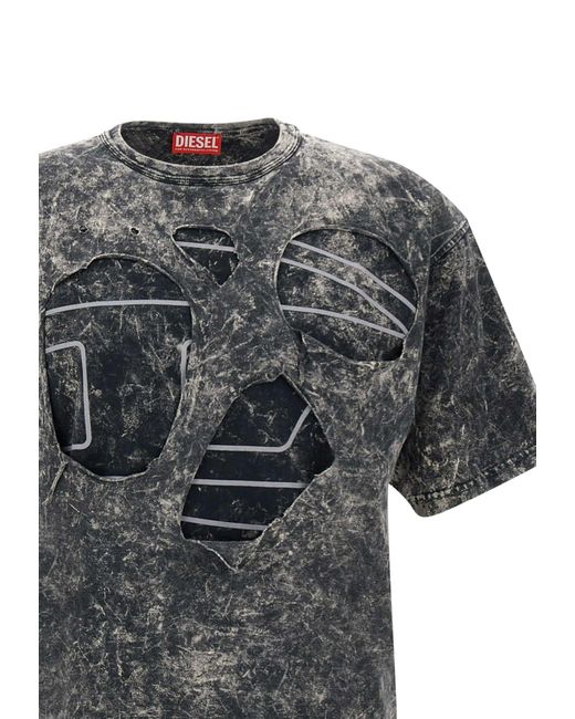 DIESEL Gray T-Boxt Peelovel Cotton T-Shirt for men