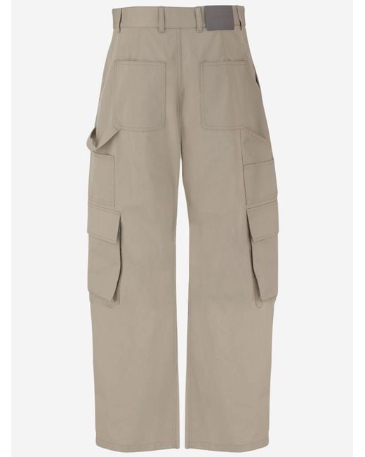 Balenciaga Natural Cargo Pants Cotton Trousers