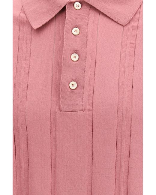 Piacenza Cashmere Pink Cotton Polo With Classic Collar Shirts for men