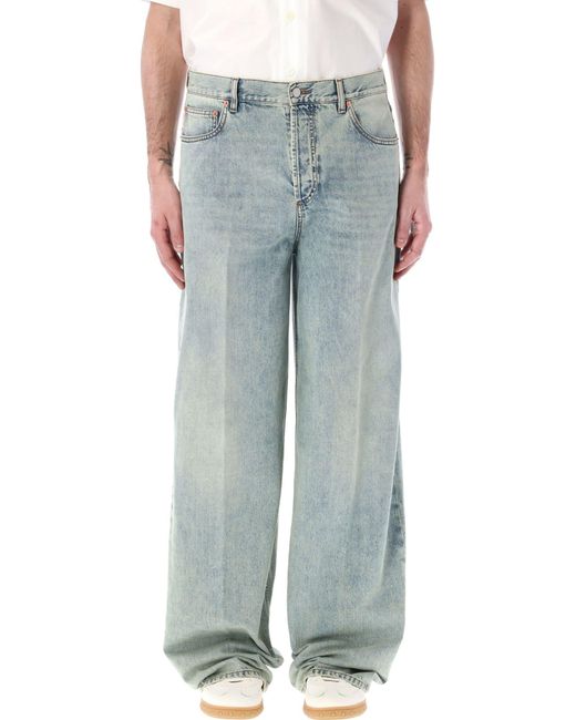 Valentino Blue Oversized Denim Jeans for men