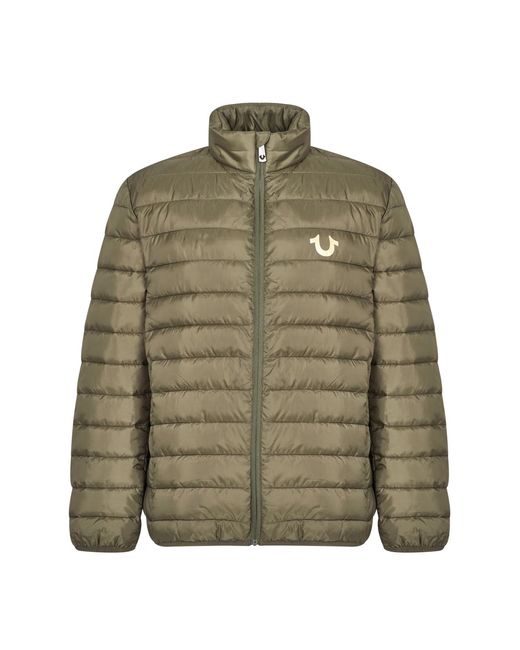 True Religion Natural Horseshoe Logo Puffer Jacket Clothing Coats for men