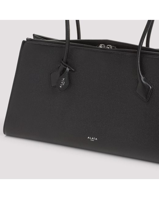 Alaïa Black Grained Leather Le Teckel Tote Bag