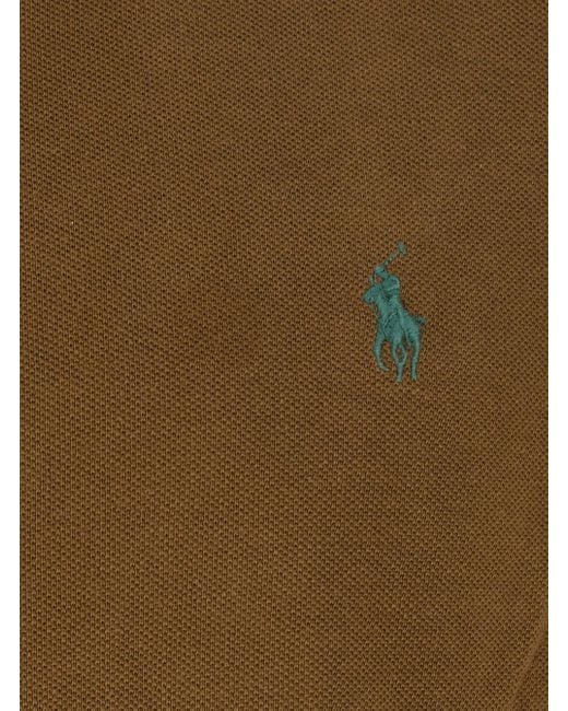 Polo Ralph Lauren Green Slim Fit Polo Shirt With Classic Collar And Pony Embroidery On The Front for men