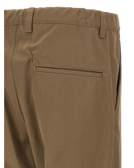 Maison Mihara Yasuhiro Natural 'Mix Layered Wool Gabardine' Pants for men