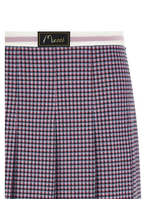 Marni Purple Houndstooth Skirt