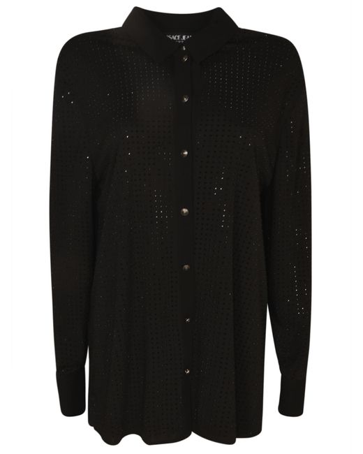 Versace Black Loose-fit Perforated Shirt