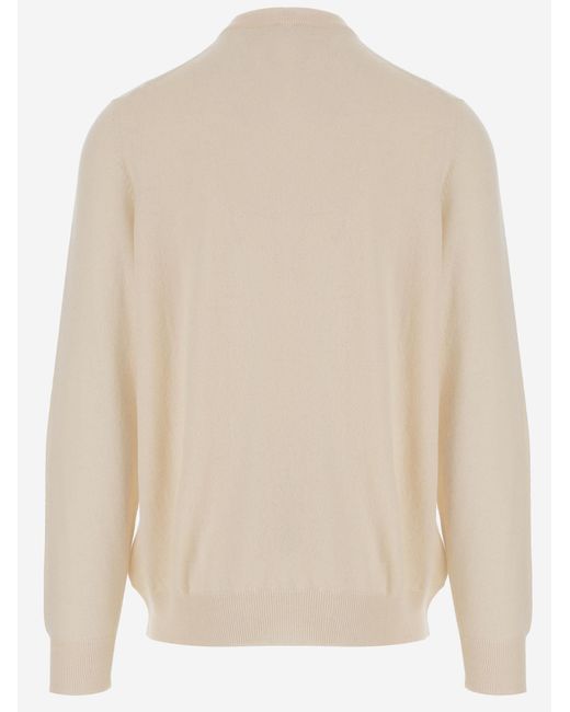 Kiton Natural Cashmere Sweater With High Neck for men