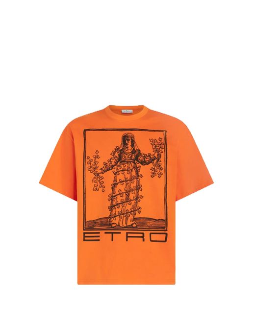Etro Orange T-Shirt for men