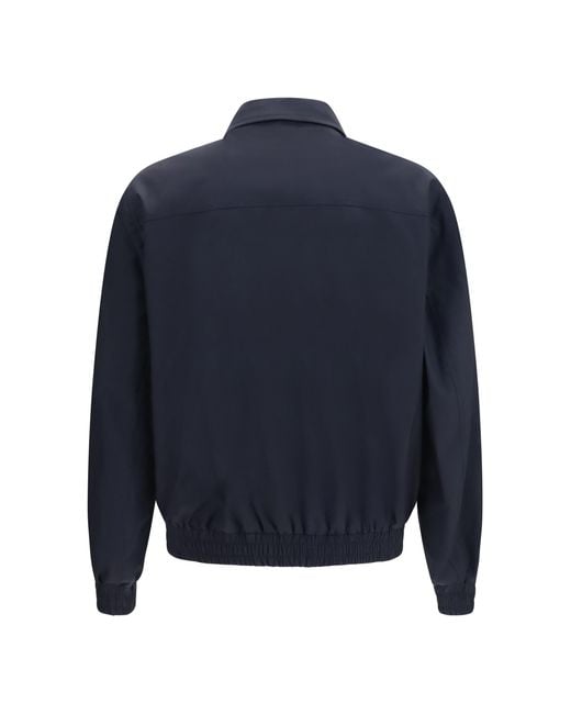 Brunello Cucinelli Blue Membrane Fabric Jacket Silk; Fleece Wool Ovis Aries for men