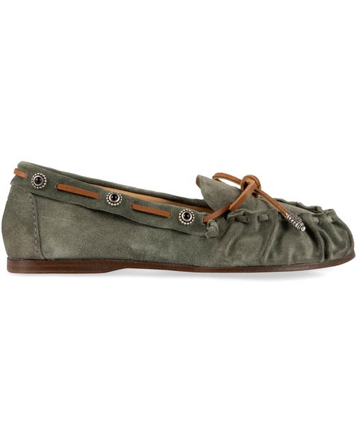 Sartore Green Suede Loafers