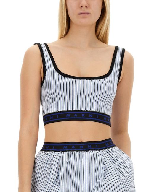 Marni Blue Tops With Logo