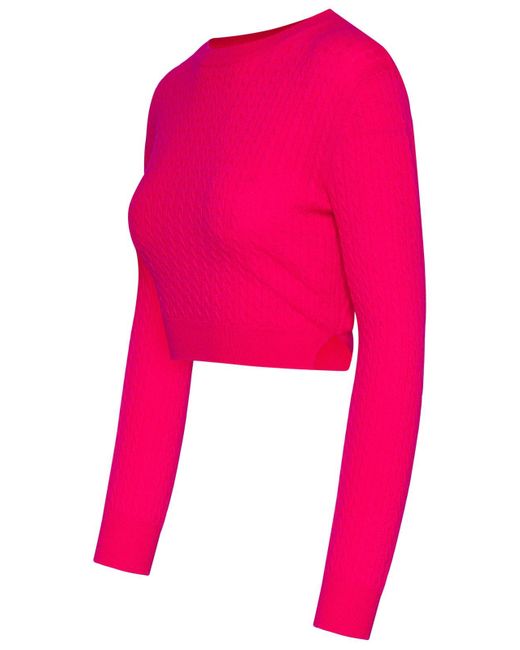 Patou Red Fuchsia Wool Blend Sweater