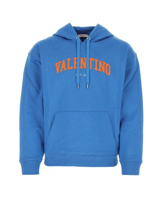 Valentino Garavani Blue Cerulean Cotton Sweatshirt for men