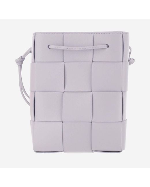 Bottega Veneta Purple Small Cassette Bucket Shoulder Bag Lambskin Satchels & Cross Body
