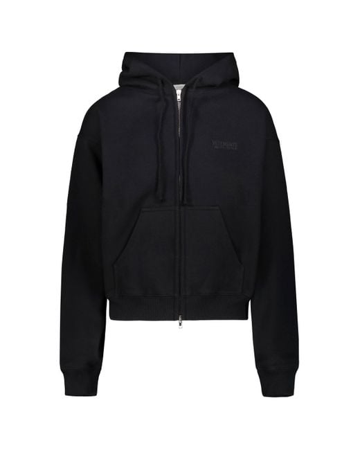 Fitted black top zip up hoodie