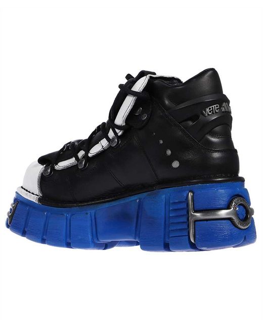 Vetements Blue Leather Platform Sneakers