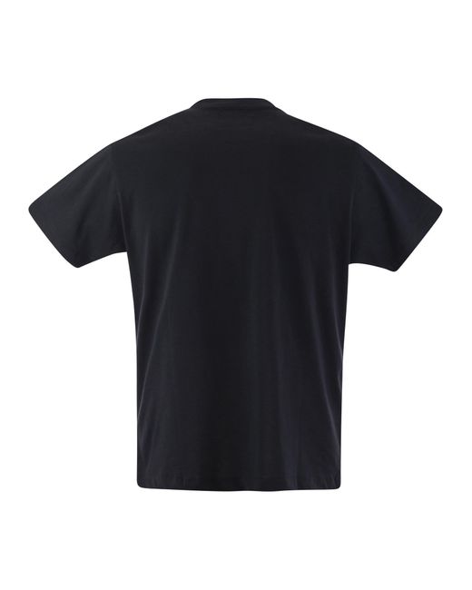 Vilebrequin Black Cotton T-Shirt With Frontal Print for men