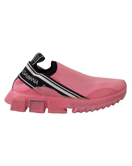 Dolce & Gabbana Pink Low Top Slip On Casual Sorrento Sneakers