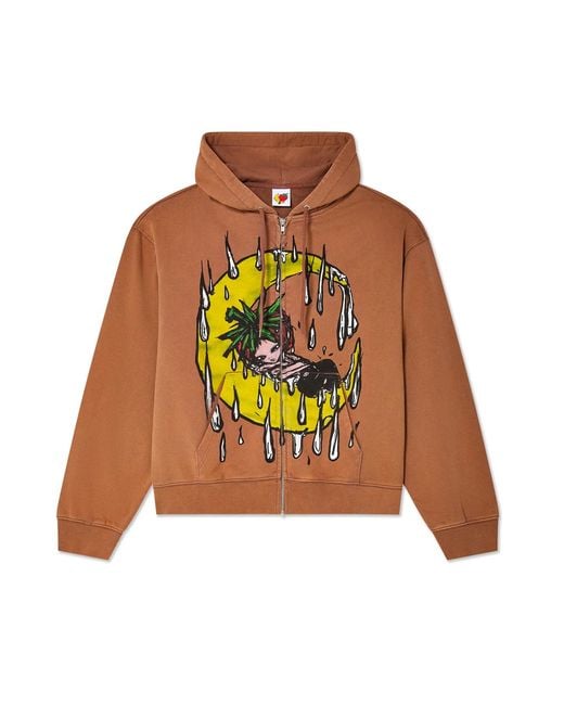 Sky High Farm Orange Eri Zip Up Hoodie Knit Organic Cotton Sweatshirt for men