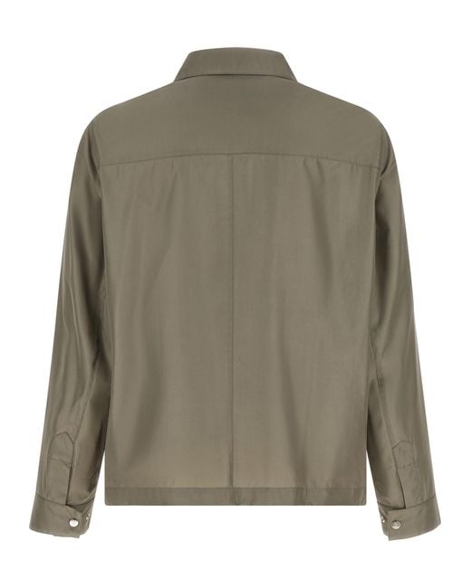 Brunello Cucinelli Green Silk Full-Length Jacket Clothing for men
