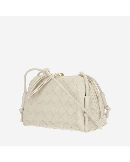 Bottega Veneta Natural Pouch Bag Concert Intrecciato Lambskin Clutch