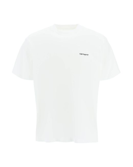 Carhartt White Logo Embroidery T-shirt for men