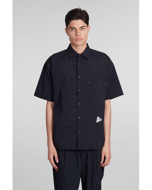 And Wander Blue Shirt In Black Polyester for men