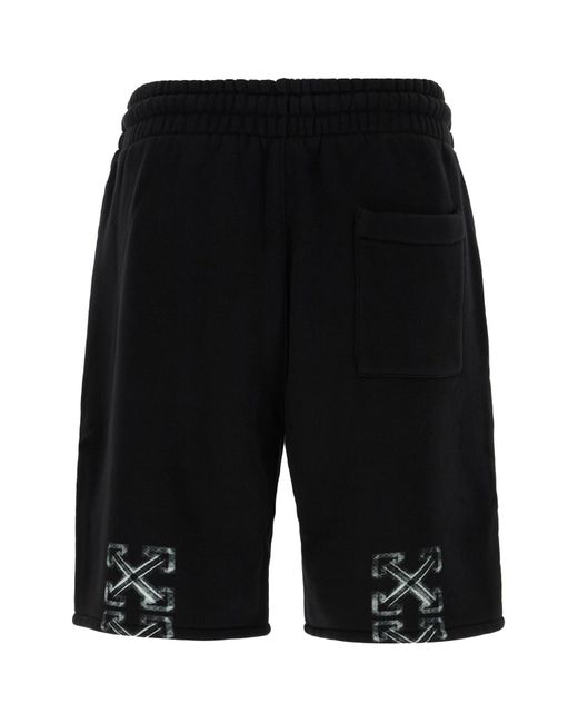 Off-White c/o Virgil Abloh Black Cotton Bermuda Shorts for men