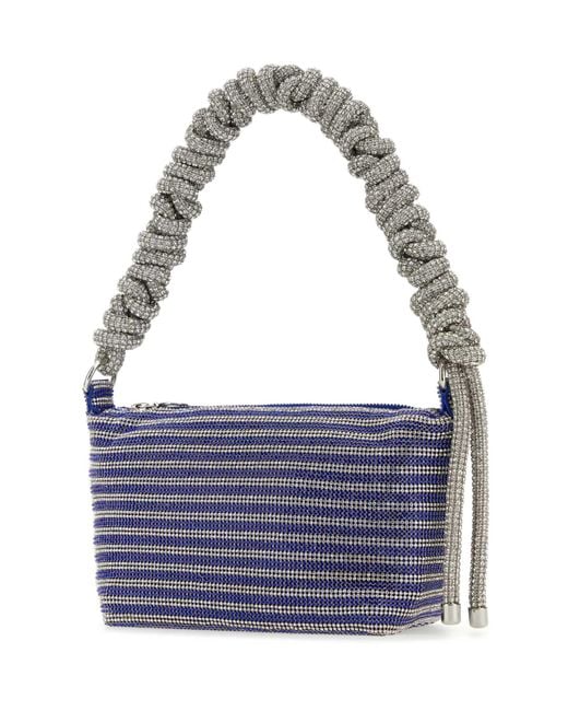 Kara Blue Two-Tone Rhinestones Handbag