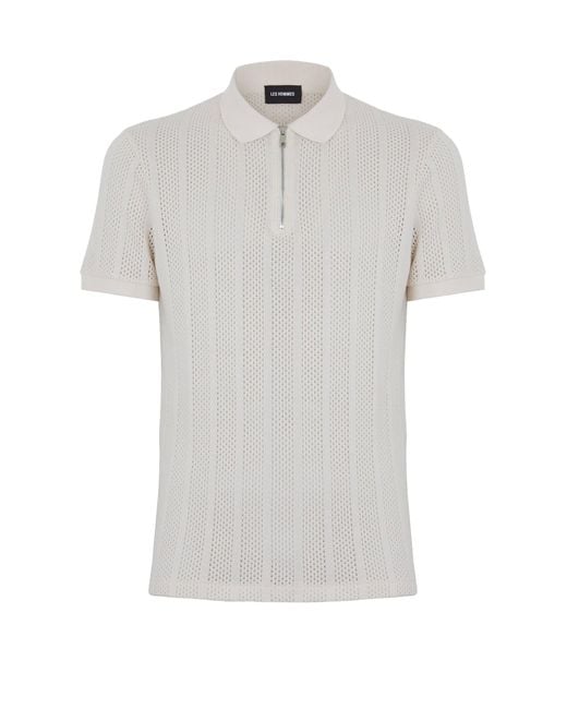 Les Hommes White Polo Shirt for men