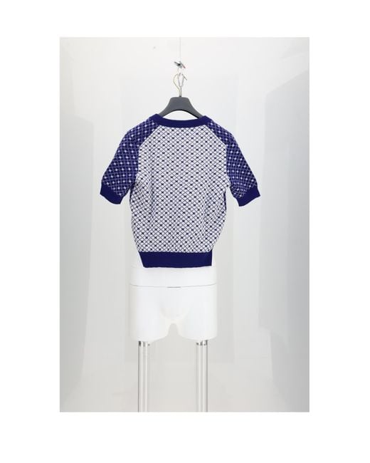 Dior Blue Jacquard Knit Ba-Cannage General Polyamide Knitwear