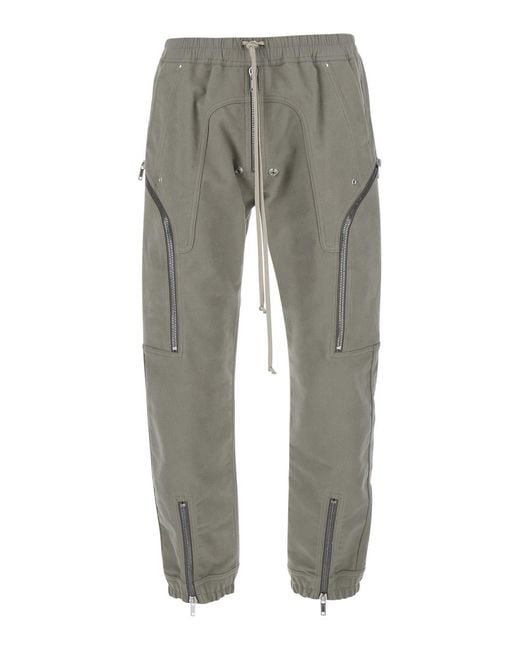 Rick Owens Gray Cargo Pants Heizer Cotton Trousers for men
