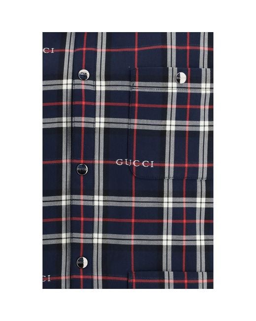 Gucci Blue Cotton Jacket Clothing for men