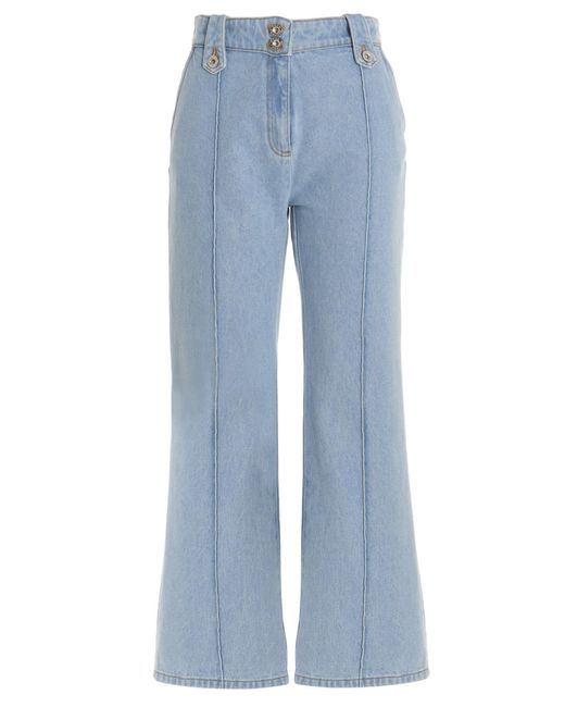 Paco Rabanne Denim Front Stitching Jeans in Light Blue (Blue) | Lyst