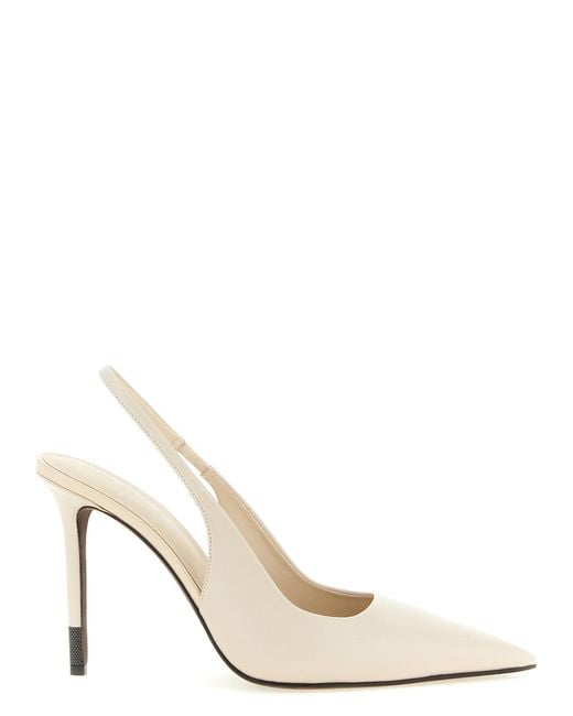 Brunello Cucinelli White Leather High Heel Pumps