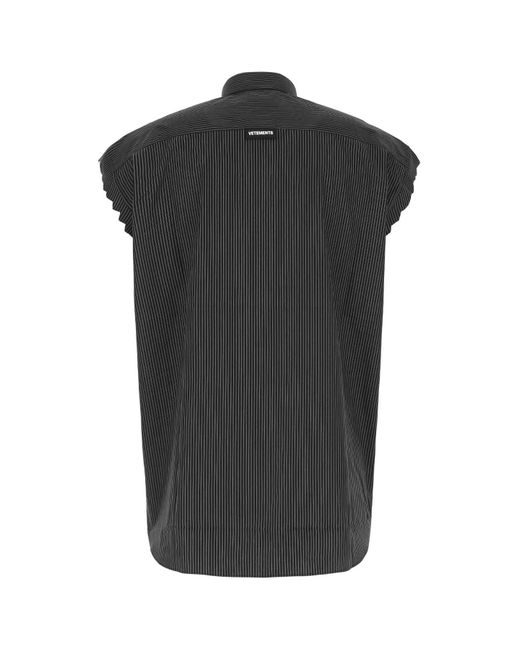 Vetements Black Ribbed Poplin Shirt for men