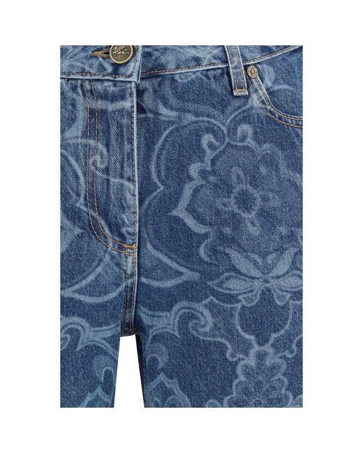 Etro Blue Cotton Flared Jeans