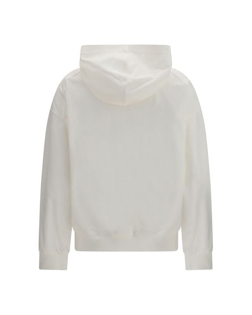 Brunello Cucinelli White Cotton Hoodie Cotton; Elastane Sweatshirts