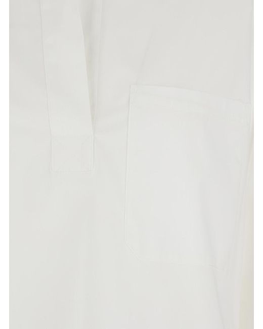 Le Plain White Shirt With Polo Style Collar