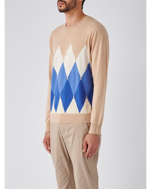 Ballantyne Blue R Neck Pullover Sweater for men